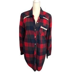 BP Red & Blue Plaid Flannel with Lace Detailing